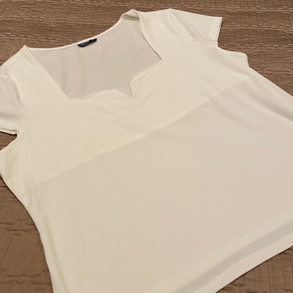 Shein Curve top, white, cotton blend, 4XL